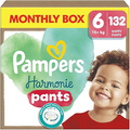 Pampers Harmonie Nappy Pants Size 6, 132 Nappies, 15kg+, Monthly Pack, Gentle Skin Protection and 360° Comfort Fit